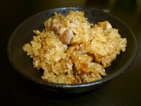 残りご飯で、鶏めし!