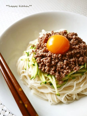 ジャージャー麺風♪甘辛肉味噌乗っけ素麺