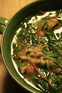 モロヘイヤとトマトのスープの画像
