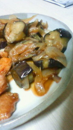 なすと玉ねぎの簡単炒め煮