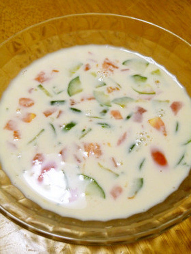 夏に！冷たい☆冷製豆乳スープの写真
