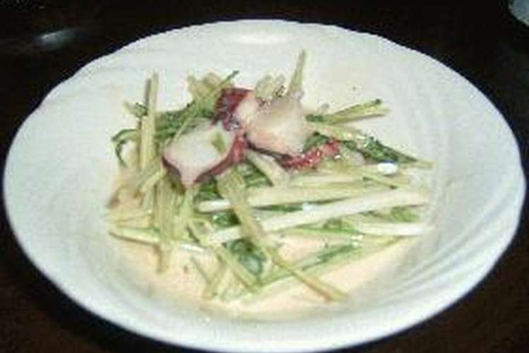 水菜 ゆでだこサラダ レシピ 作り方 By ヴィッツ クックパッド 簡単おいしいみんなのレシピが359万品