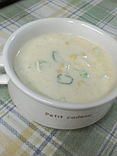 中華風味♪コーンと卵のとろりん豆乳スープの写真
