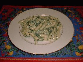 ロベルト君のパスタ Penne agli spinaci!