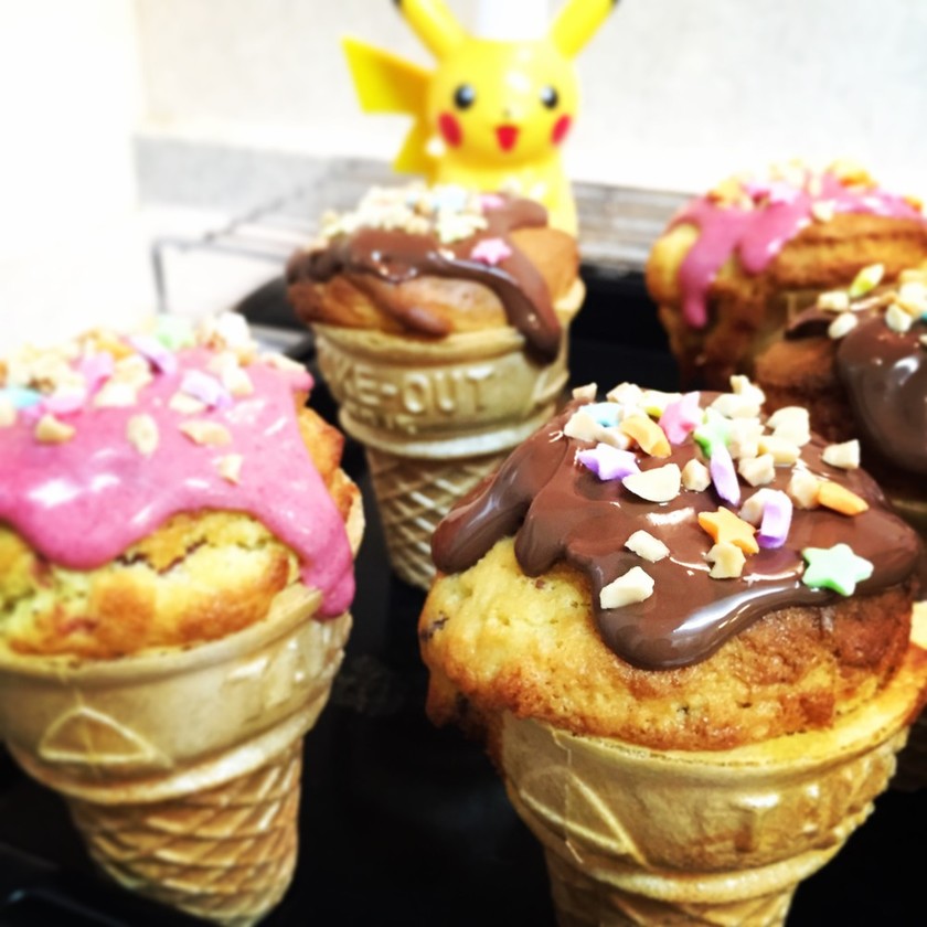 キャラメルコーンカップケーキのレシピ