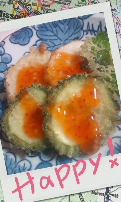 簡単！ゴーヤの天ぷら&長芋の天ぷらの写真