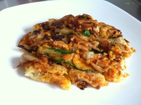 味付け不要の混ぜるだけキムチチヂミ