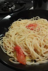 【男飯】夏トマトとごま油のペペロンチーノ