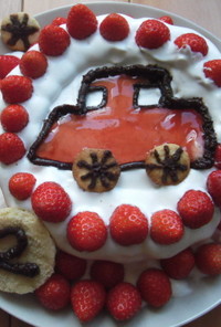 簡単にキャラケーキ　赤い車