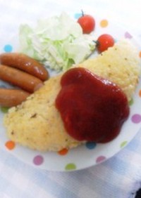 簡単☆混ぜて焼くだけ卵ご飯オムレツ