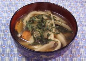 京菜・アイガモ団子の鍋＆饂飩の画像