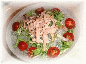 「食べる寒天」と水菜のサラダの画像