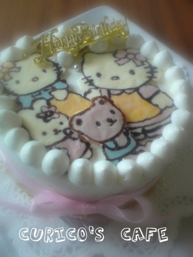 誕生日☆キャラケーキ（キティちゃん）の写真
