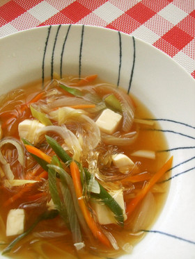 カロリー↓で満腹☆はるさめの食べるスープ