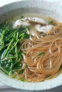 豆苗の揚げにゅうめん