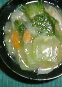 ゆで肉団子とチンゲンサイの中華風スープ
