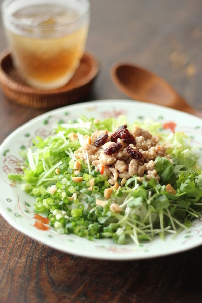 ベトナム風たっぷり野菜と鶏挽肉の混ぜご飯の写真