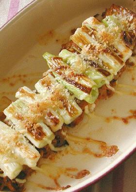 サバ缶のねぎのっけ焼き