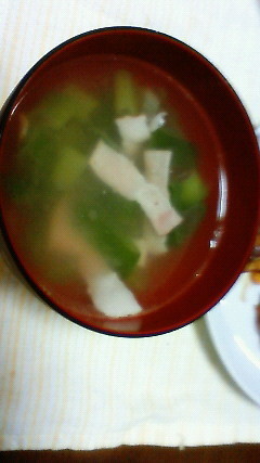 ねぎとベーコンの中華スープの画像