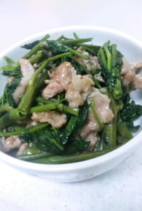 空芯菜と豚肉の生姜炒め