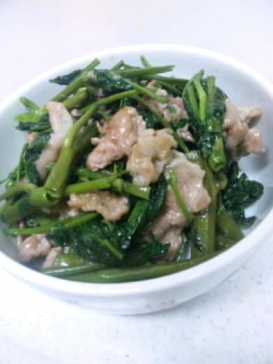 空芯菜と豚肉の生姜炒めの写真