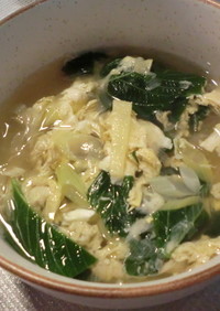 モロヘイヤと卵の生姜スープ