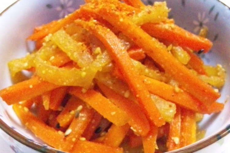 人参とたくあんのごまきんぴら炒め レシピ 作り方 By まっちー食堂 クックパッド 簡単おいしいみんなのレシピが353万品