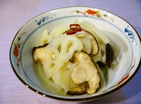 蓮根と椎茸の酢の物