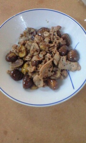 くり豚肉炒め