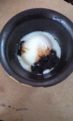 温泉卵のいちじく味噌の画像