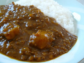 コク旨♡かぼちゃと挽肉のカレー♫