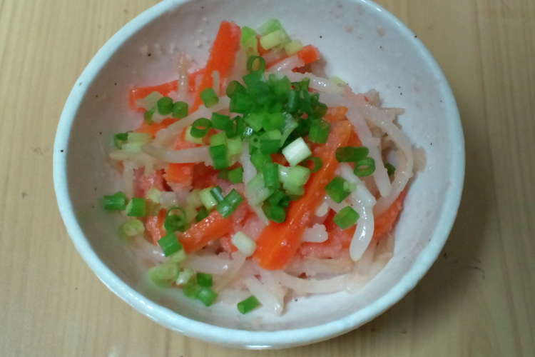 人参ともやしの明太子和え レシピ 作り方 By みおぶーちゃん クックパッド 簡単おいしいみんなのレシピが357万品