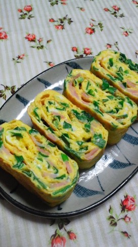 ✿にらべーコン卵焼き✿
