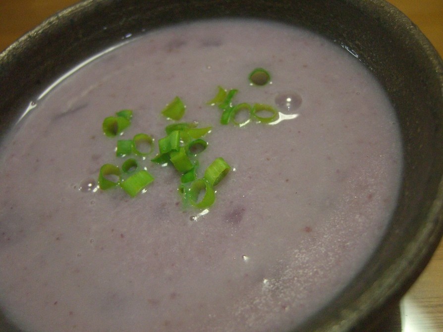 紫さつま芋のポタージュスープ★味噌仕立ての画像