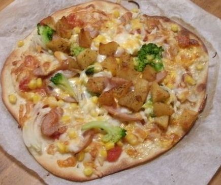 簡単ピザソースと薄焼きピザの画像