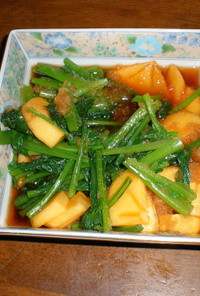 小松菜と柿で和え物