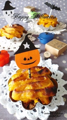 幼児食☆ハロウィン☆かぼちゃチーズケーキ