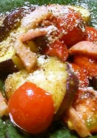 茄子とプチトマトのオリーブオイル焼き