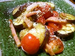 茄子とプチトマトのオリーブオイル焼きの画像