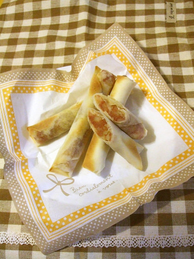 バター風味♡コーンビーフポテトの焼春巻きの写真