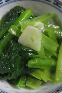青菜炒め（茎と葉を分けて調理）