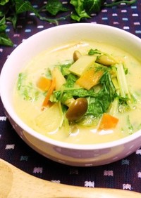 飽きずにスープ生活⑤　豆乳カレースープ