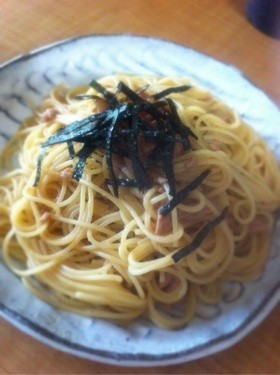 麺つゆとツナの和風パスタ