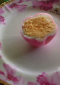 桜色☆ピンクのお花のゆで卵