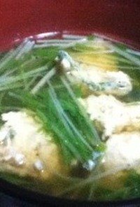 10分でできる☆鶏肉団子と水菜のスープ