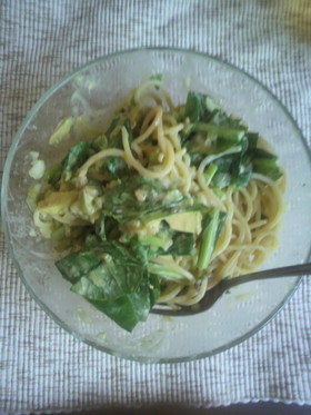 小松菜のパスタ☆アボカドソース