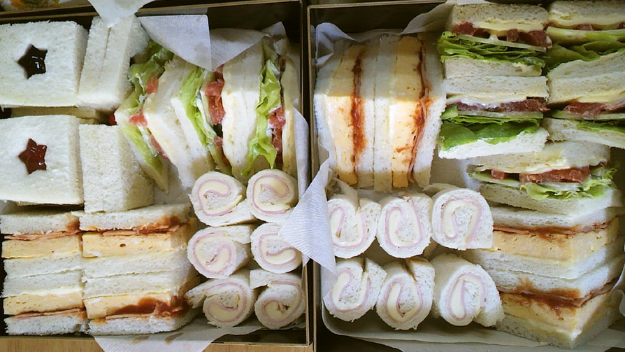 運動会・遠足に☆4種類のサンドイッチの画像
