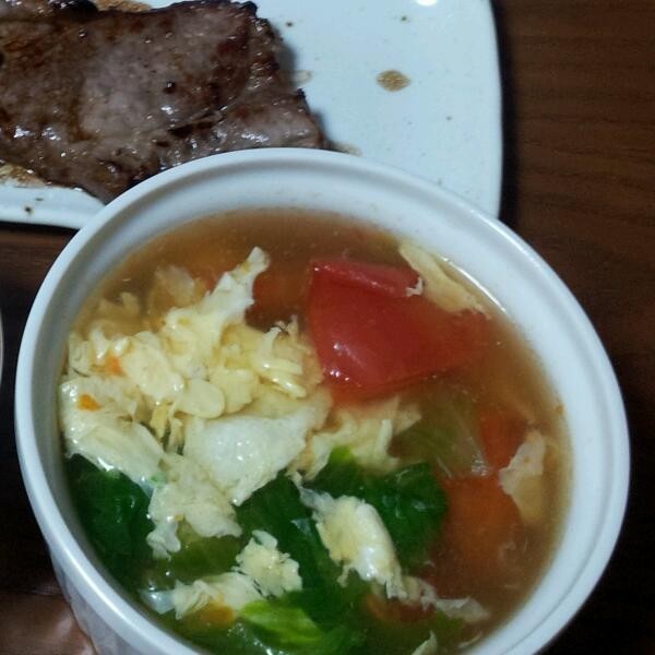 とろーり☆白菜とトマトとたまごのスープ☆の画像