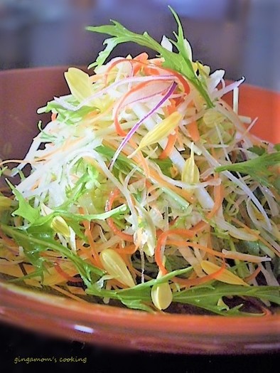 菊と千切り野菜のサラダ～百花繚乱の写真