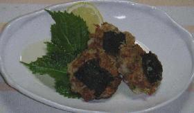 しいたけと納豆の陣笠磯辺あげ